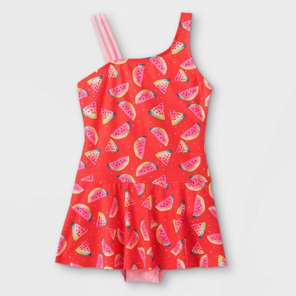 Cat & Jack Girls' Watermelon Print Skirted One Piece
Swimsuit NWT